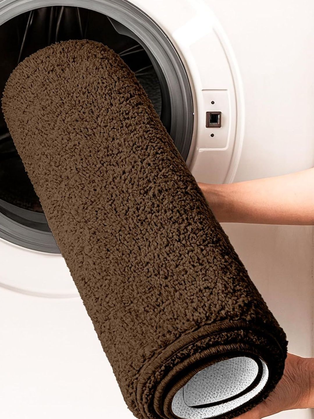 enera Brown Textured 3000 GSM Anti-Skid Bath Rug-image-36