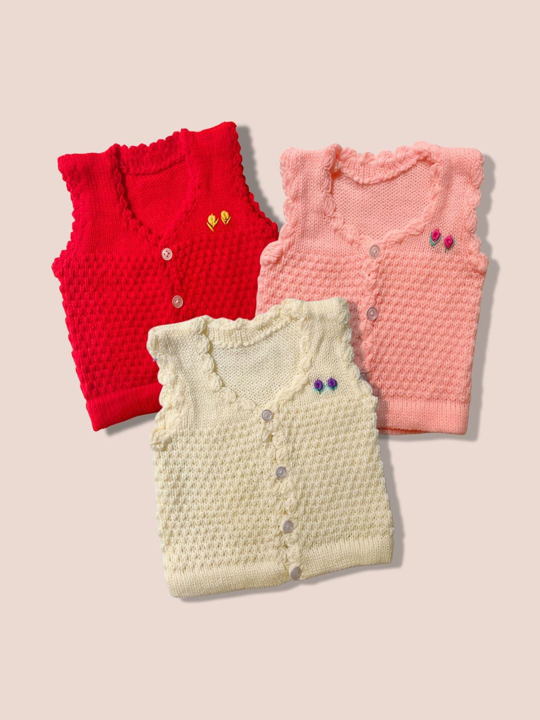 Little Dreams Grow with Style Infants Pack Of 3 V Neck Buttoned Sweater-picture-1