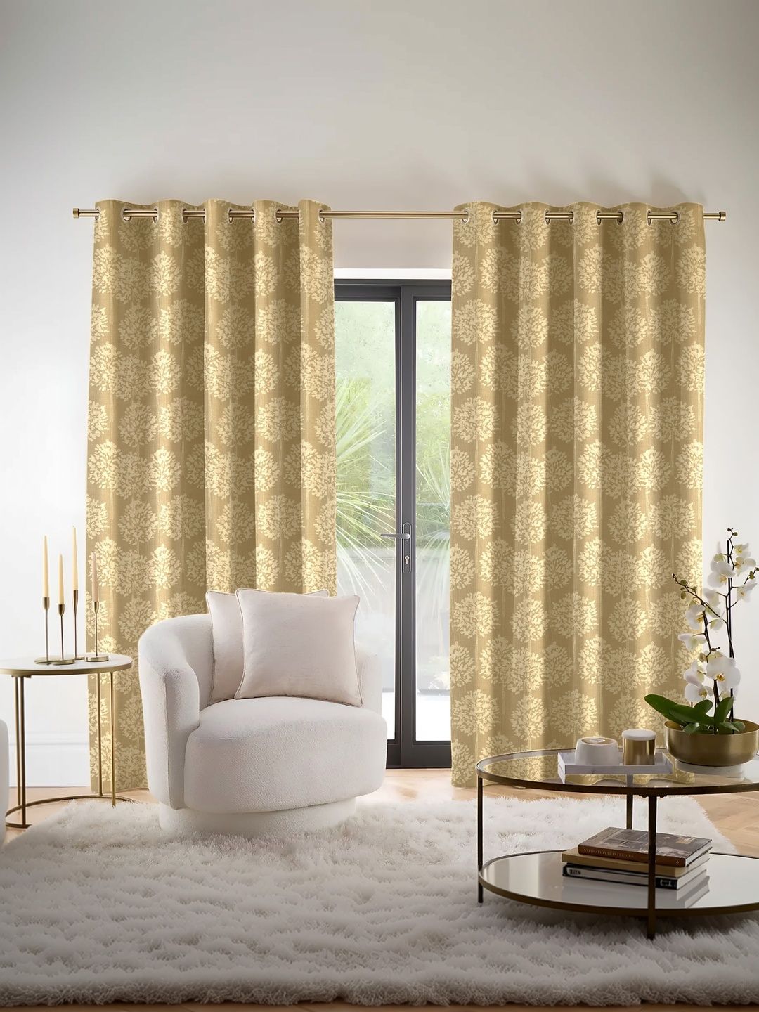 Raymond Home Green Set of 2 Floral Door Curtain-image-34