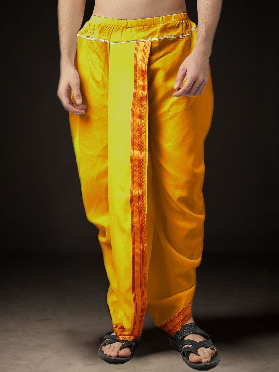 Spewim Men Solid Dhoti Pants with Woven Design Border-image-31