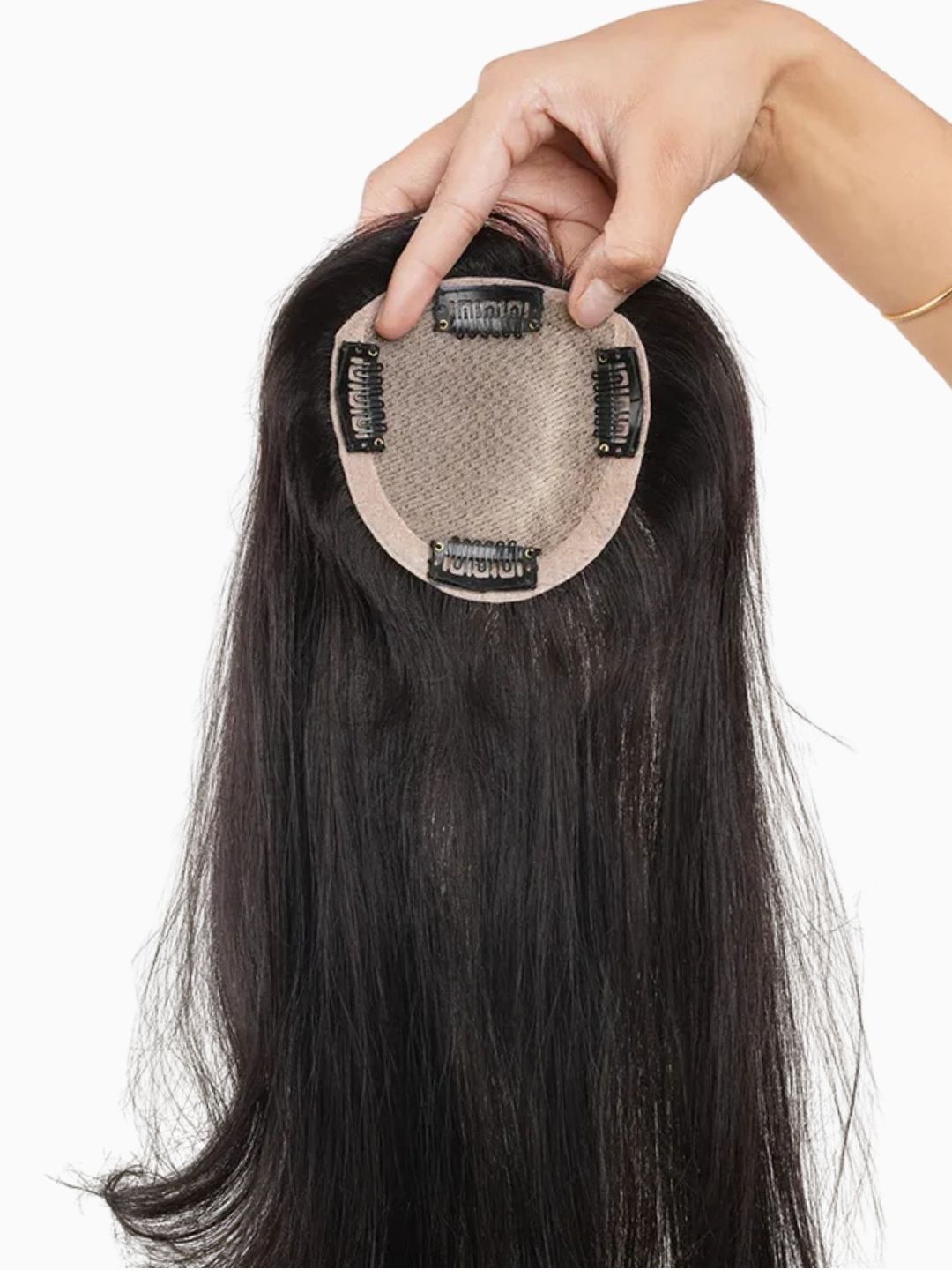 The Shell Hair Clip-In Straight Scalp Topper Hair Extensions - Black - 18 inches-picture-33