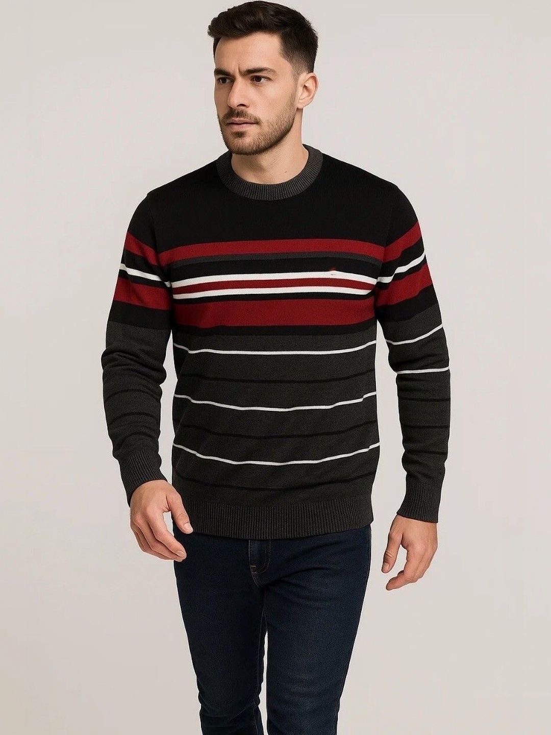 Moda Rapido Men Striped Woollen Pullover-picture-17
