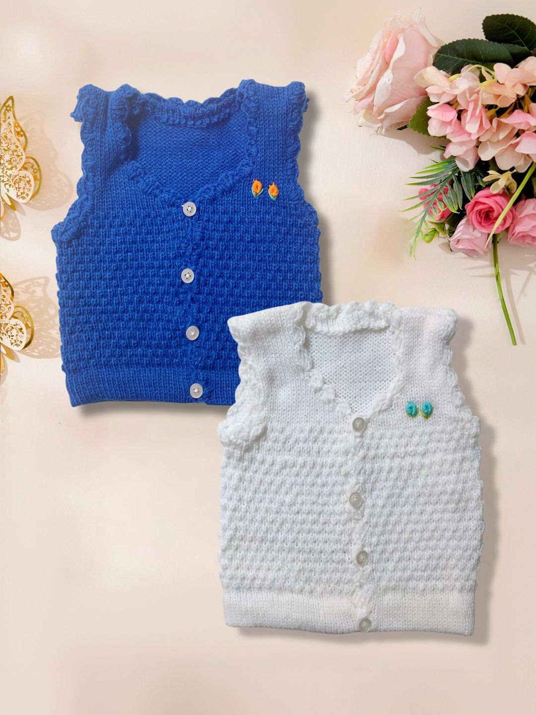 Little Dreams Grow with Style Infants Pack Of 2 V Neck Buttoned Sweater-picture-19