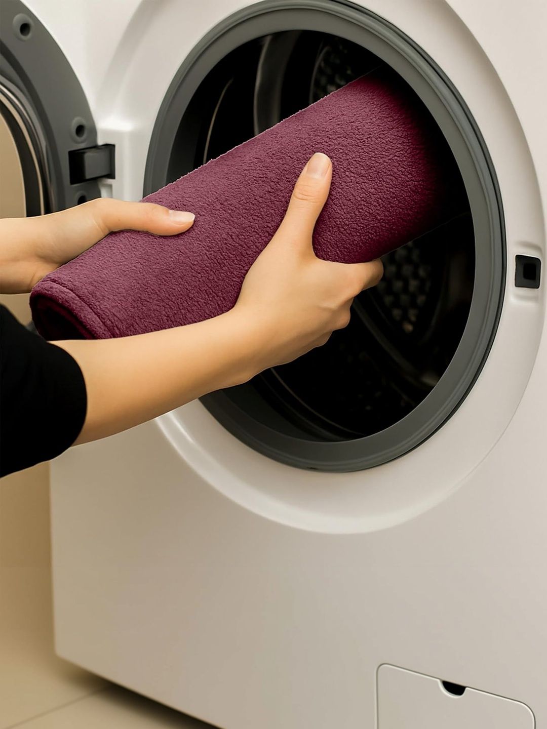 enera Maroon Textured 1902 GSM Anti-Skid Bath Rug-image-27