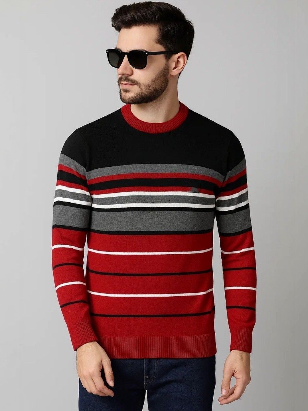 Moda Rapido Men Striped Woollen Pullover-picture-23