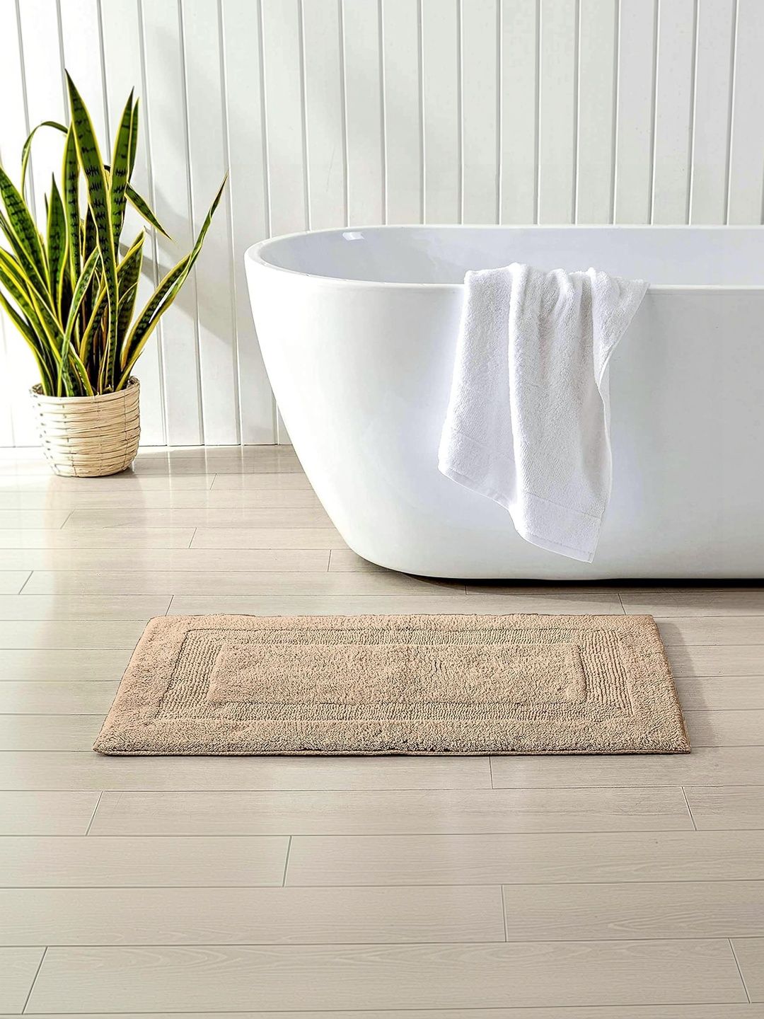 enera Taupe Textured 3000 GSM Anti-Skid Bath Rug-image-6