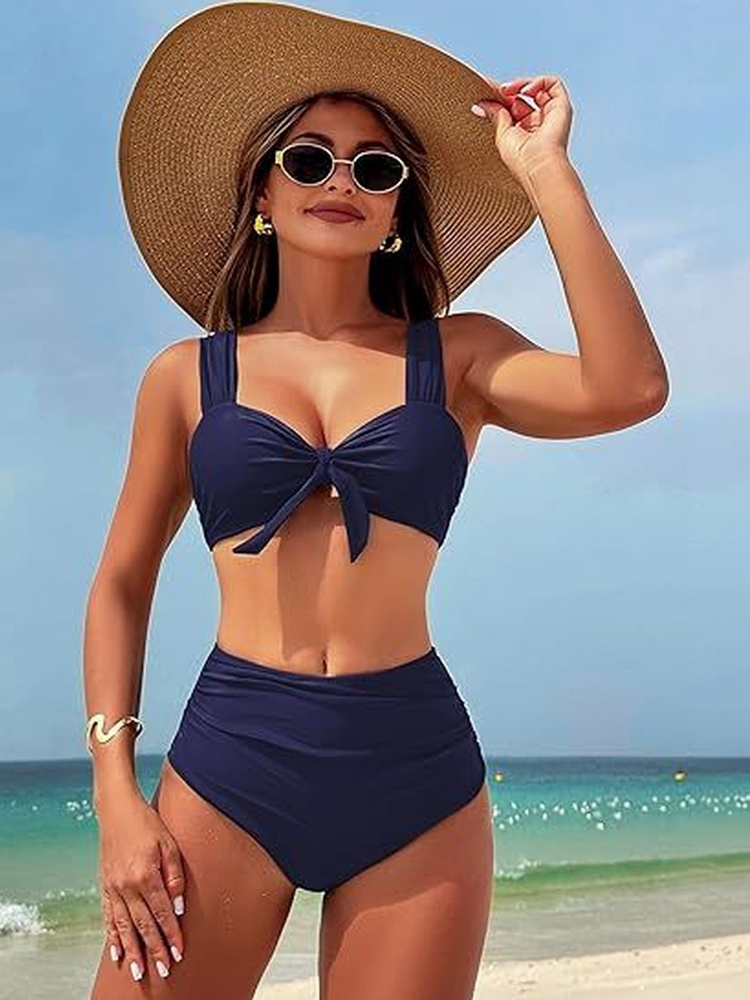 Russian Shoulder Straps Swim Bikini Set-image-11