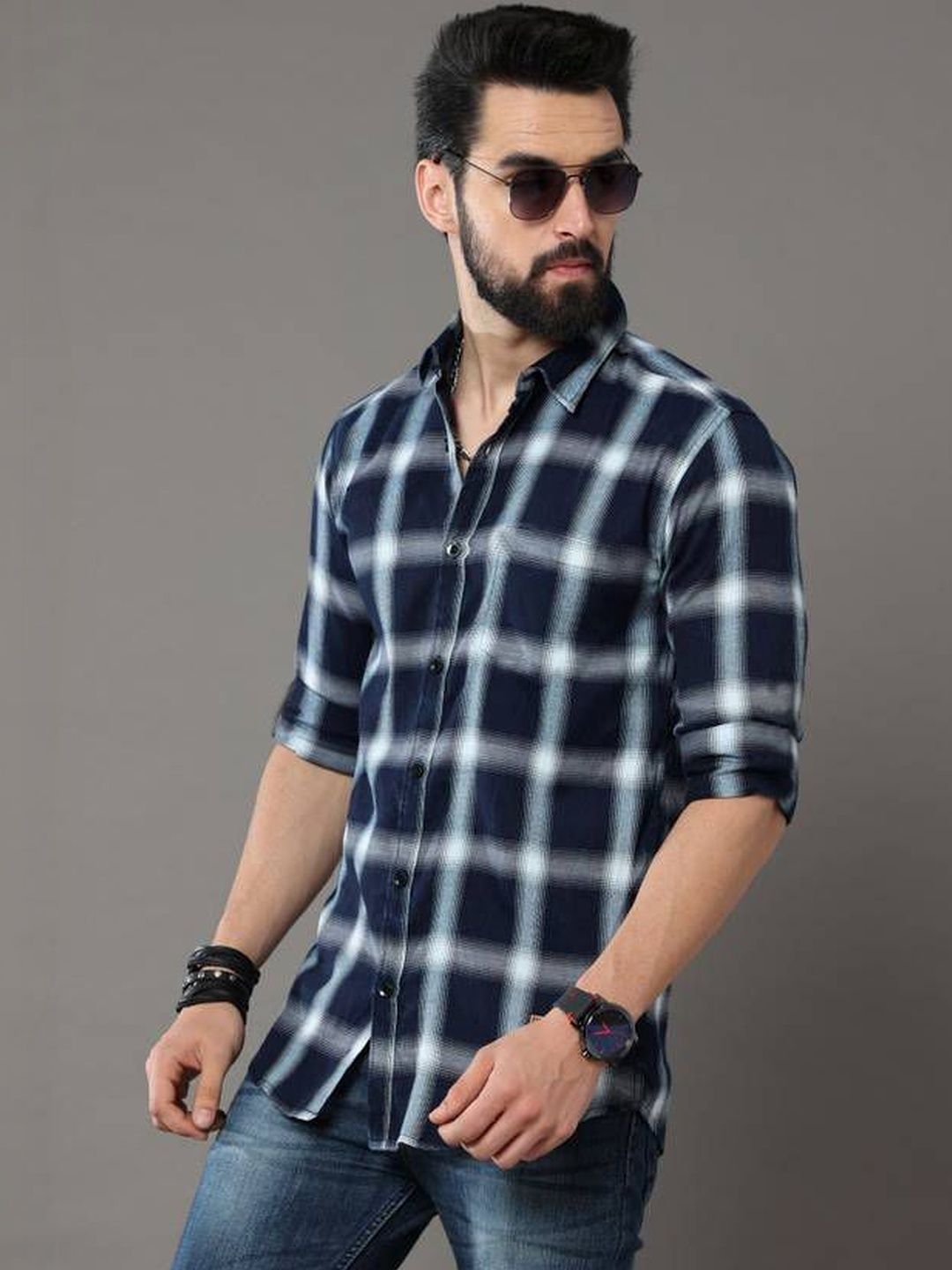 MARMIC FAB Men Classic Slim Fit Checked Casual Shirt-picture-35