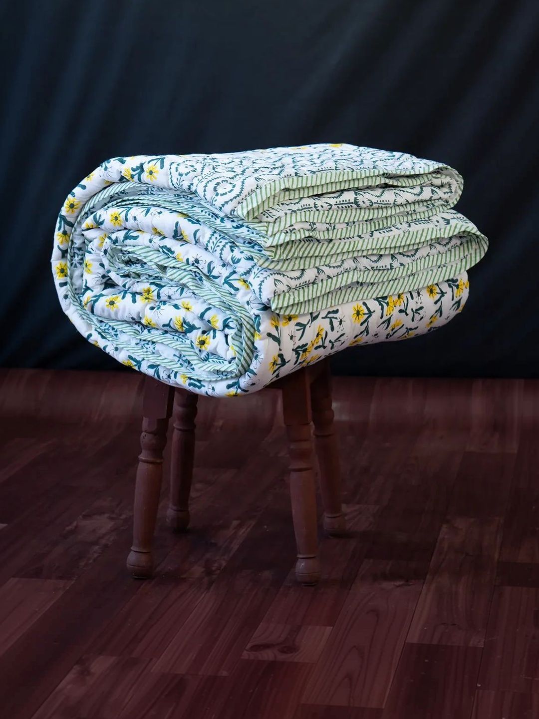 The Jaipur Wala Yellow Floral Quilt-image-41