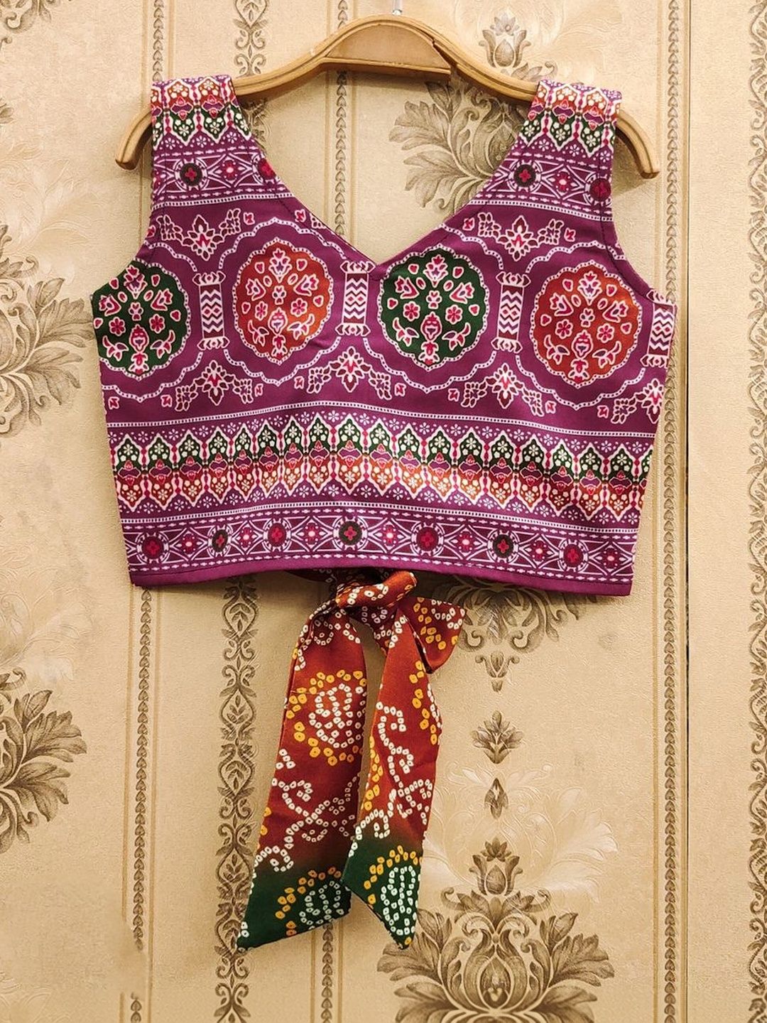 Sangria Girls Printed V-Neck Flared Lehenga Choli-picture-24