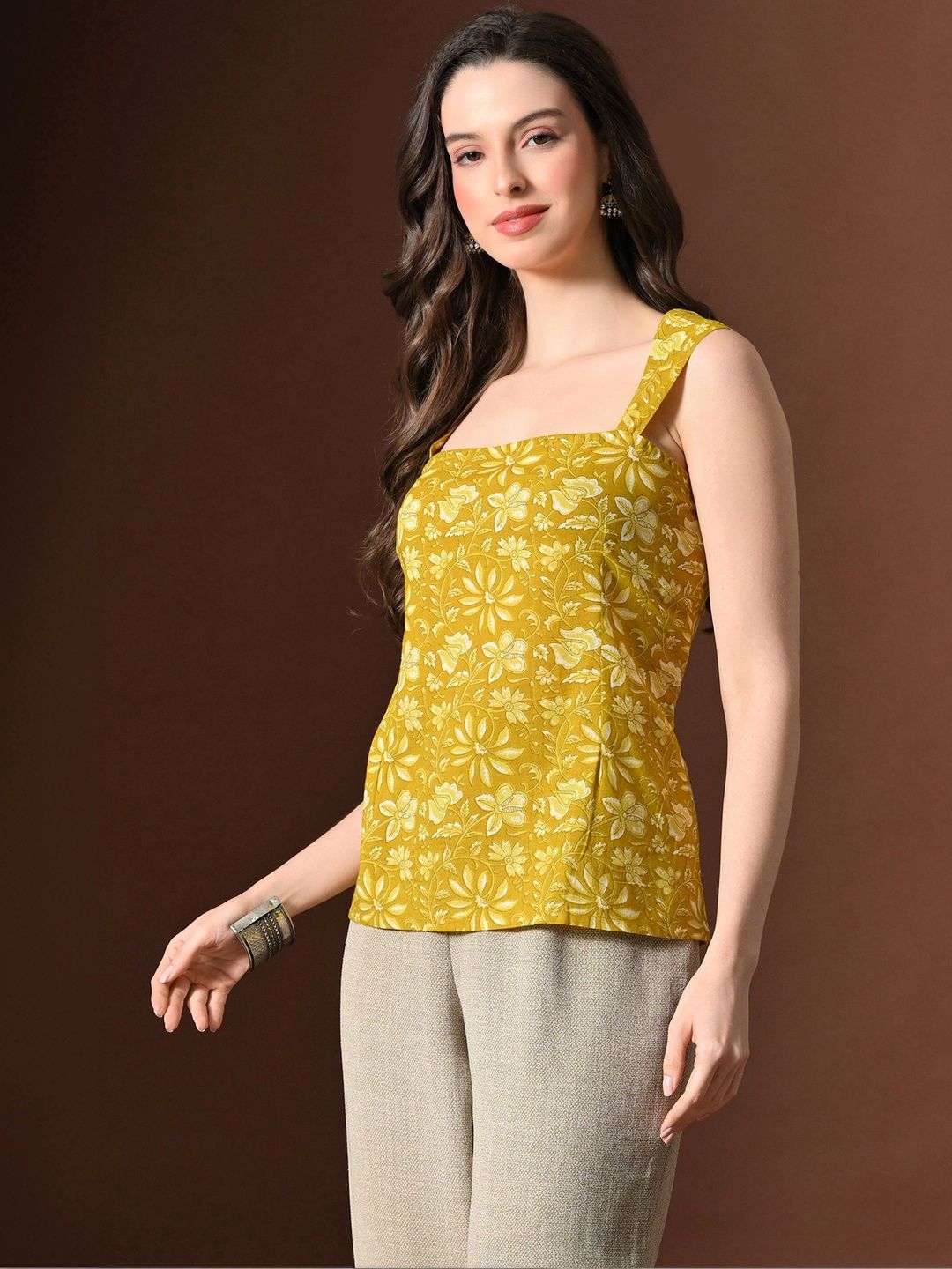 Anouk Rustic Floral Printed Square Neck Pure Cotton Kurti-picture-27
