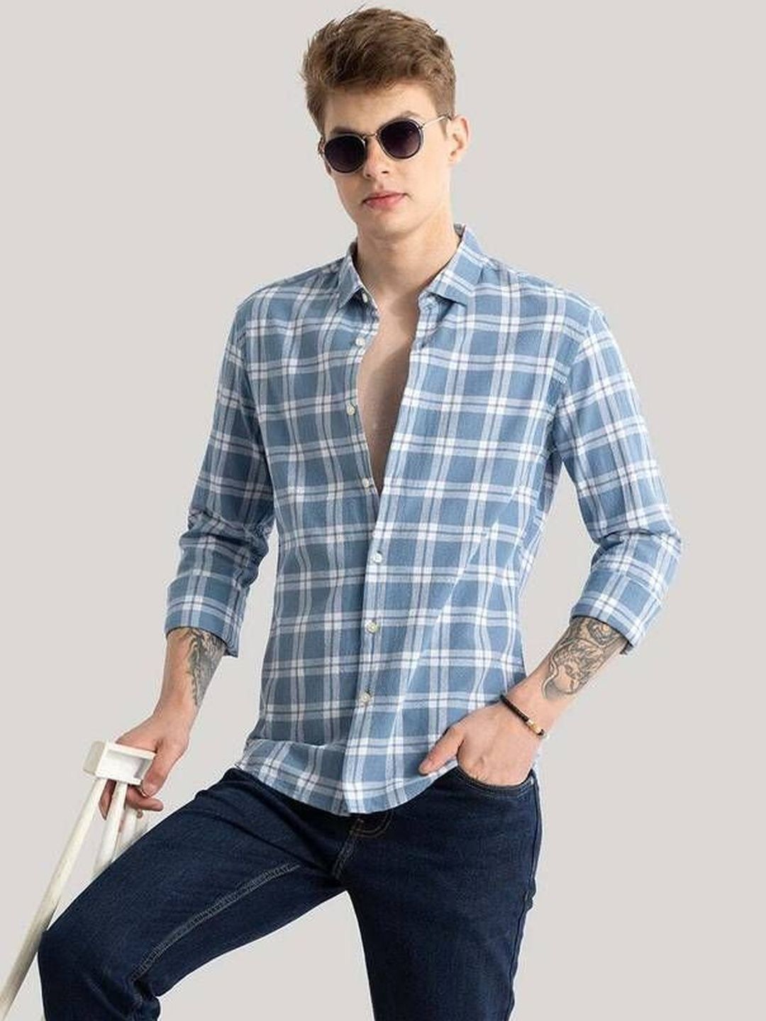 MARMIC FAB Men Classic Slim Fit Checked Casual Shirt-picture-47