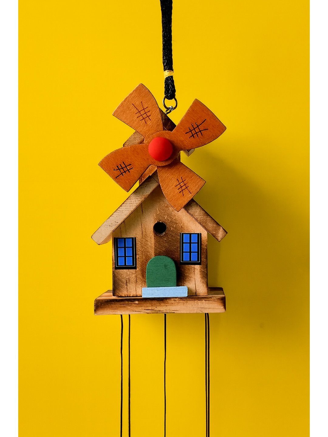 DeoDap Brown & Blue Textured Hanging Windchimes-picture-29