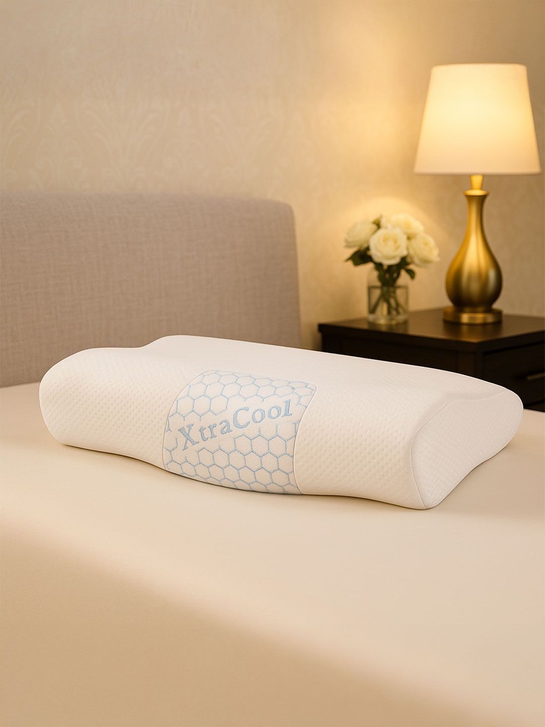 MYTRIDENT White Memory Foam Filled Bamboo Sleep Pillow-picture-46