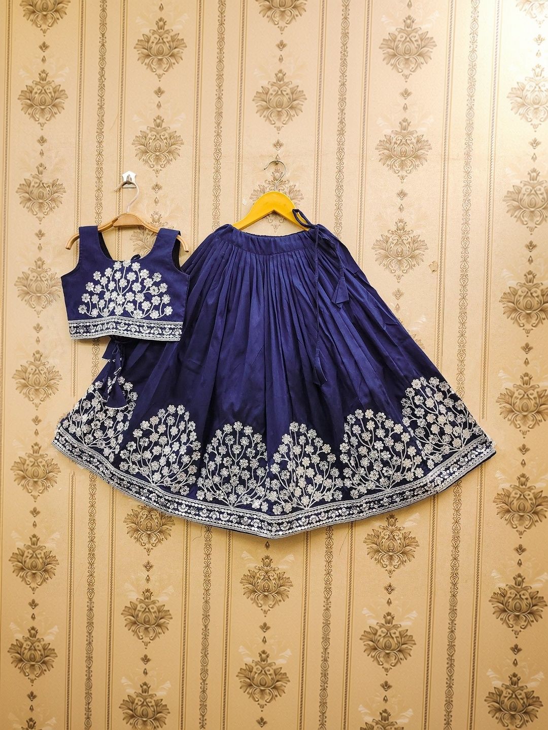 Helene Girls Embroidered Sequinned Semi-Stitched Lehenga &-picture-57