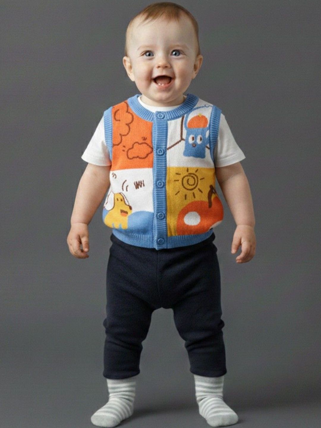 YK Unisex Kids Printed Sweater Vest-picture-54