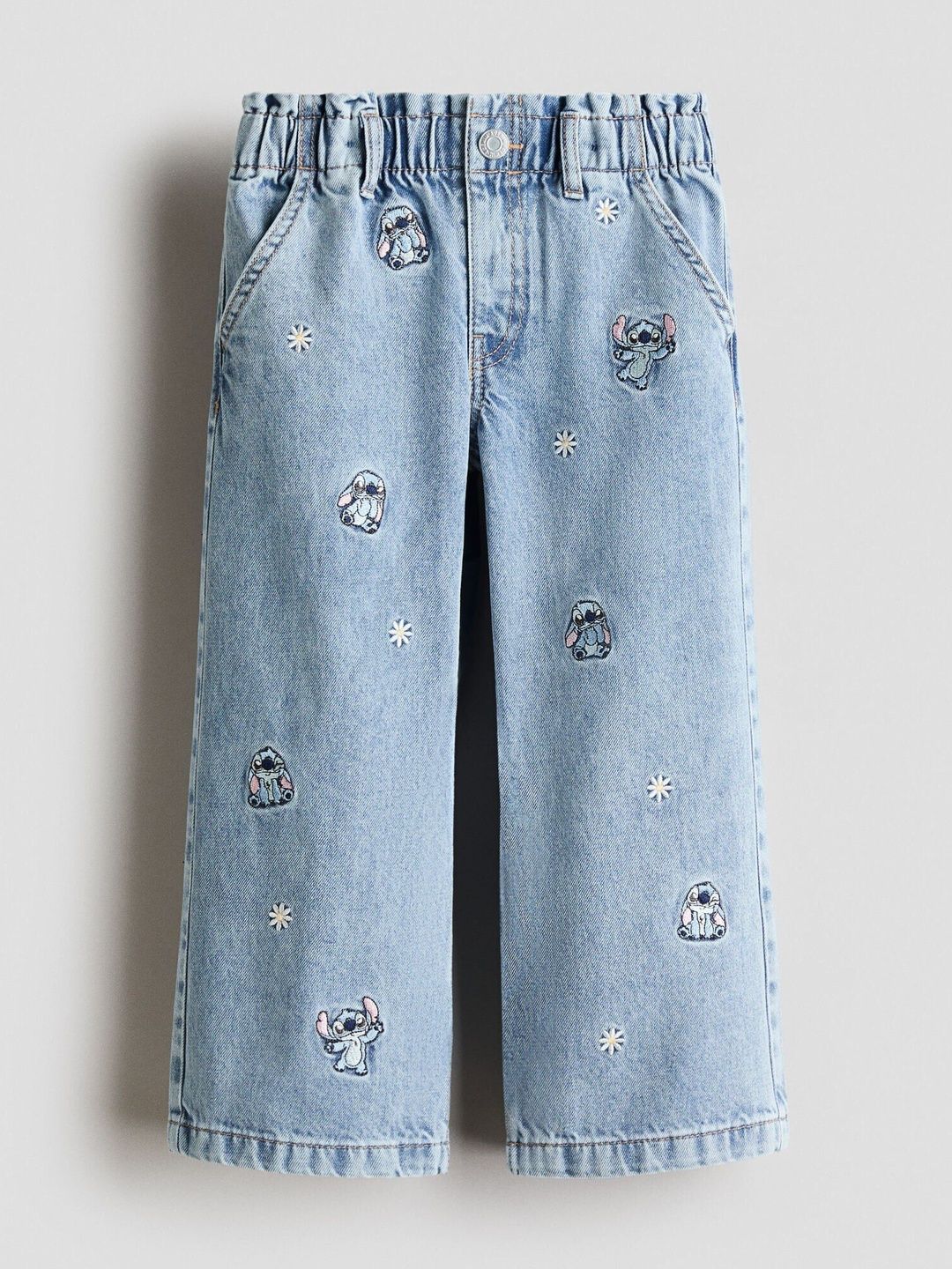 H&M Motif-Detail Wide Leg Jeans