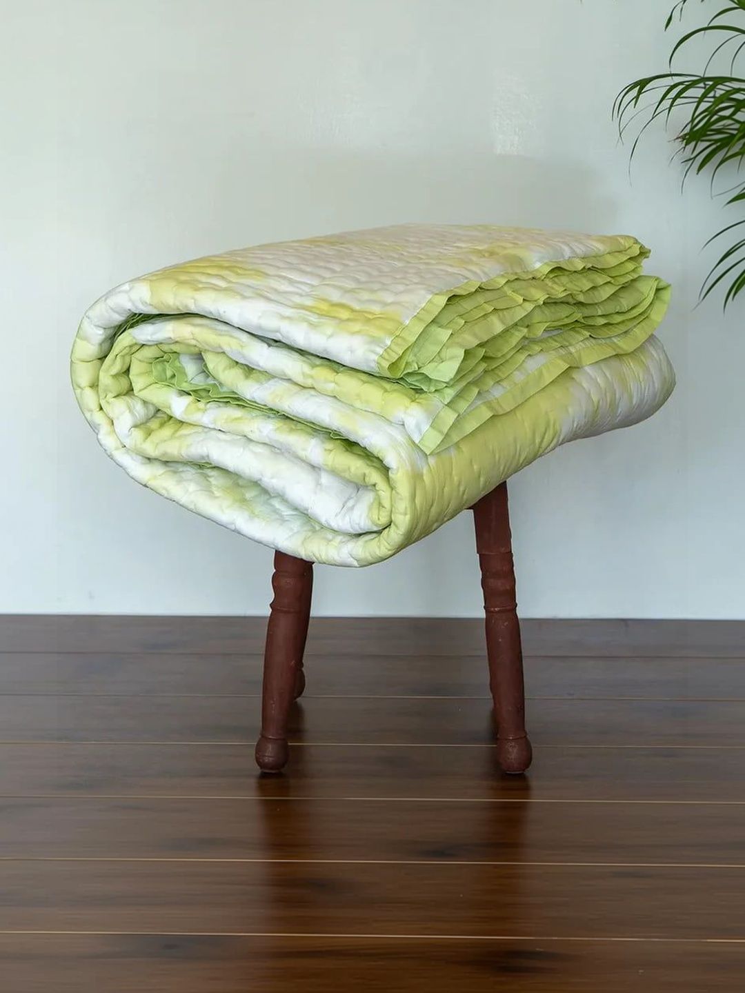 The Jaipur Wala Lime Green & White Quilt-image-38