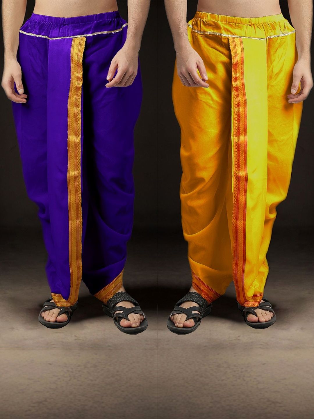 Spewim Men Pack Of 2 Cotton Dhotis-picture-35