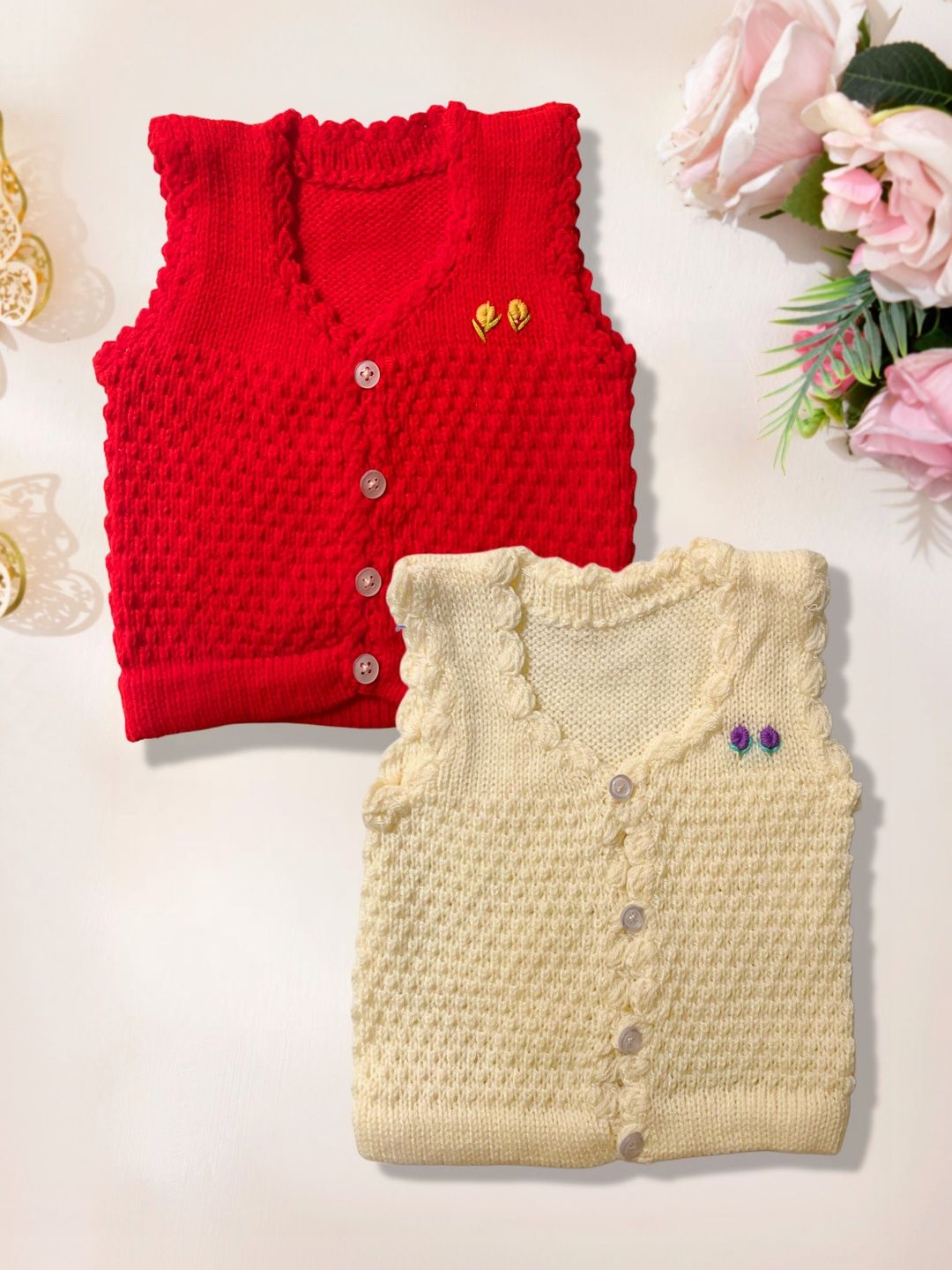 Little Dreams Grow with Style Infants Pack Of 2 V Neck Buttoned Sweater-picture-20