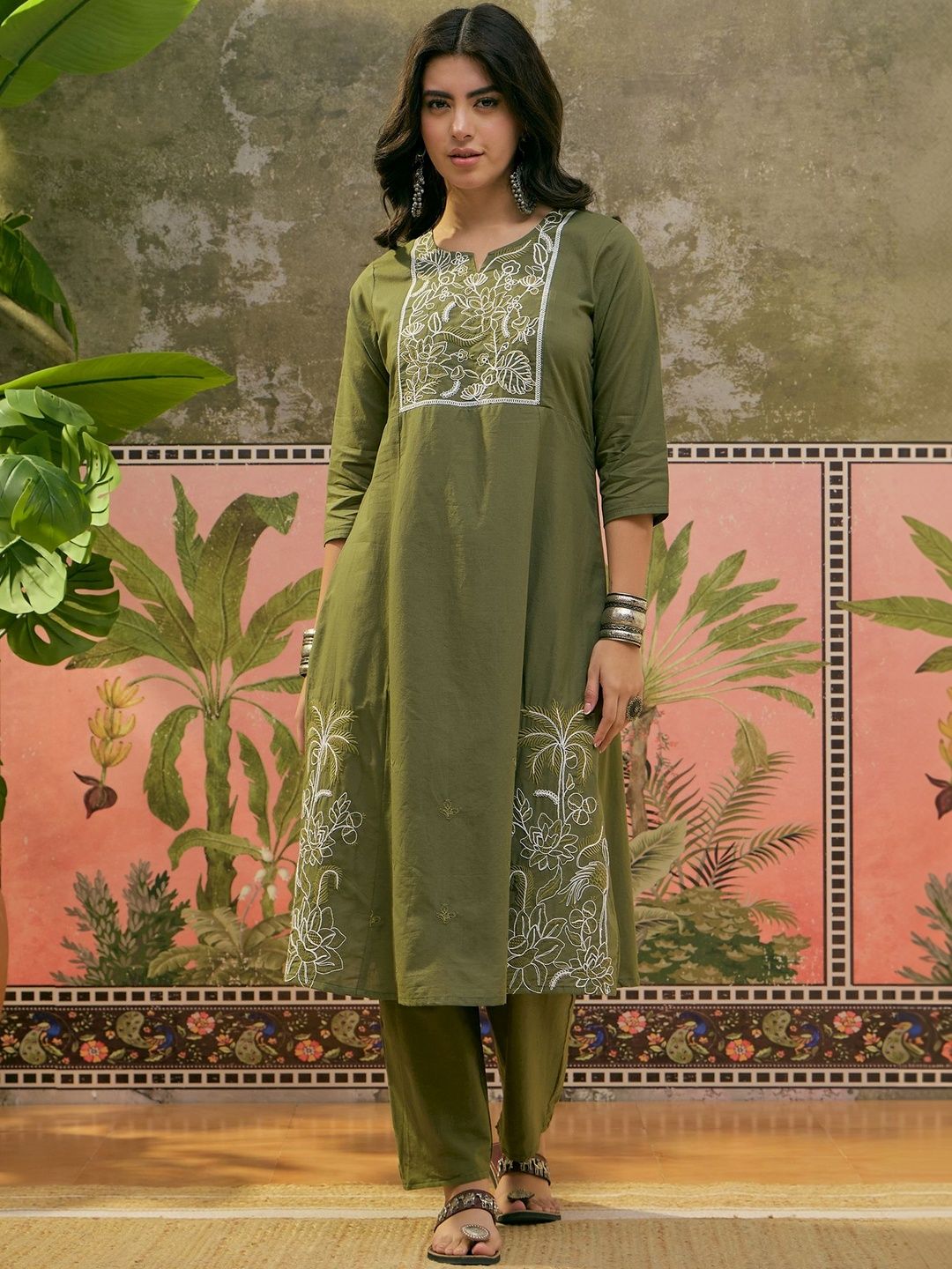 Sangria Embroidered Kurta & Trousers & Dupatta-picture-49