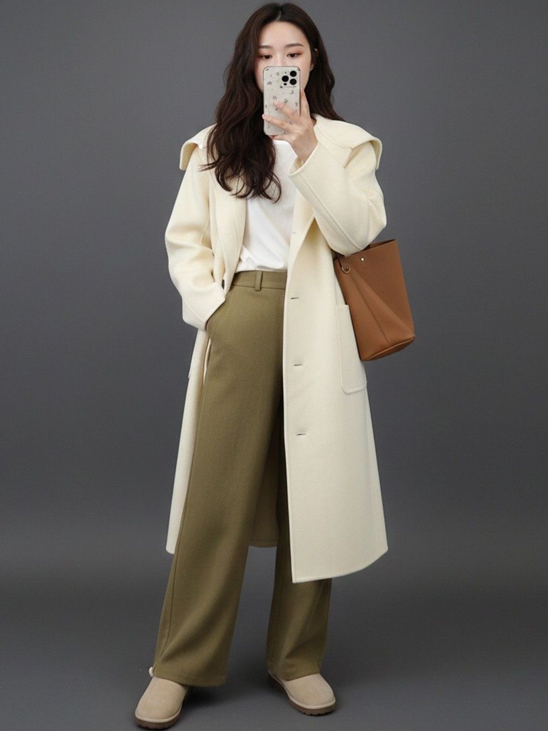 HERE&NOW Women Wool Notched Lapel Coat-picture-15