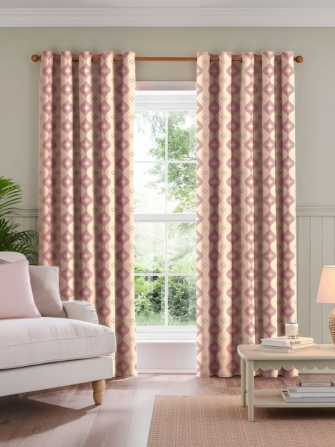 Raymond Home Red Set of 2 Window Curtain-image-36