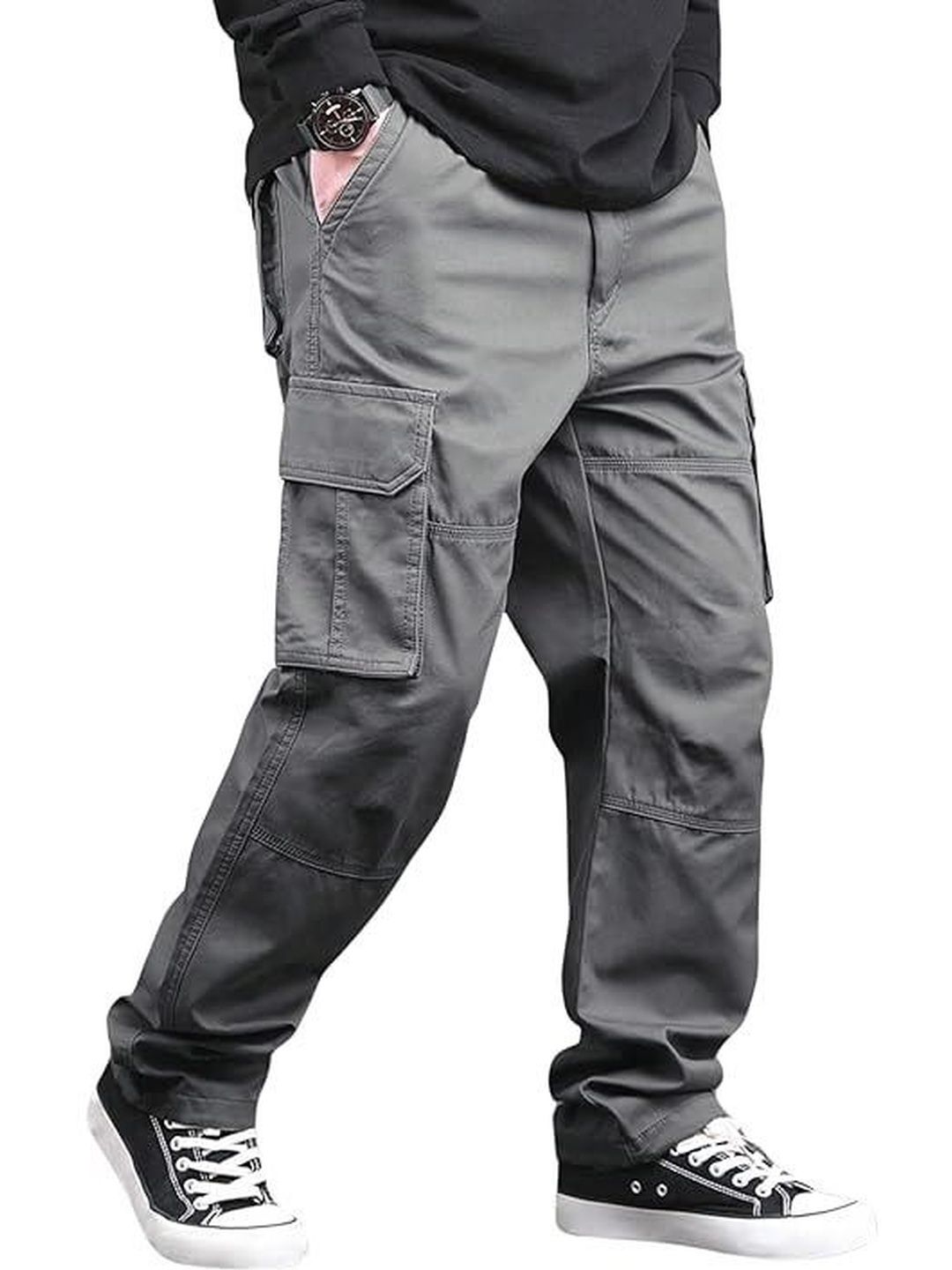Urban Buccachi Men Smart Easy Wash Cargos Trousers-image-5