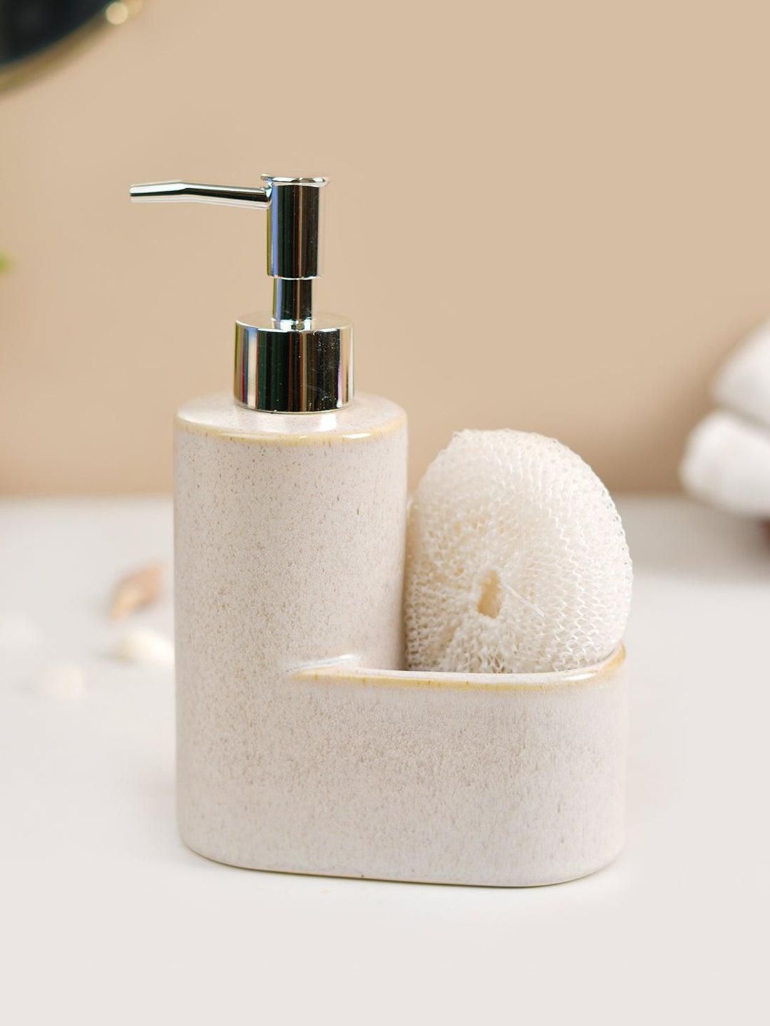 MARKET99 White Marble Stone Ceramic Soap Dispenser-image-43