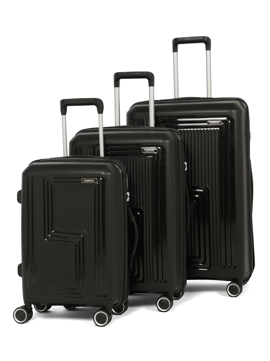 Teakwood Leathers Unisex Set Of 3 Textured Hard Suitcase Trolley Bags- 191L-picture-19