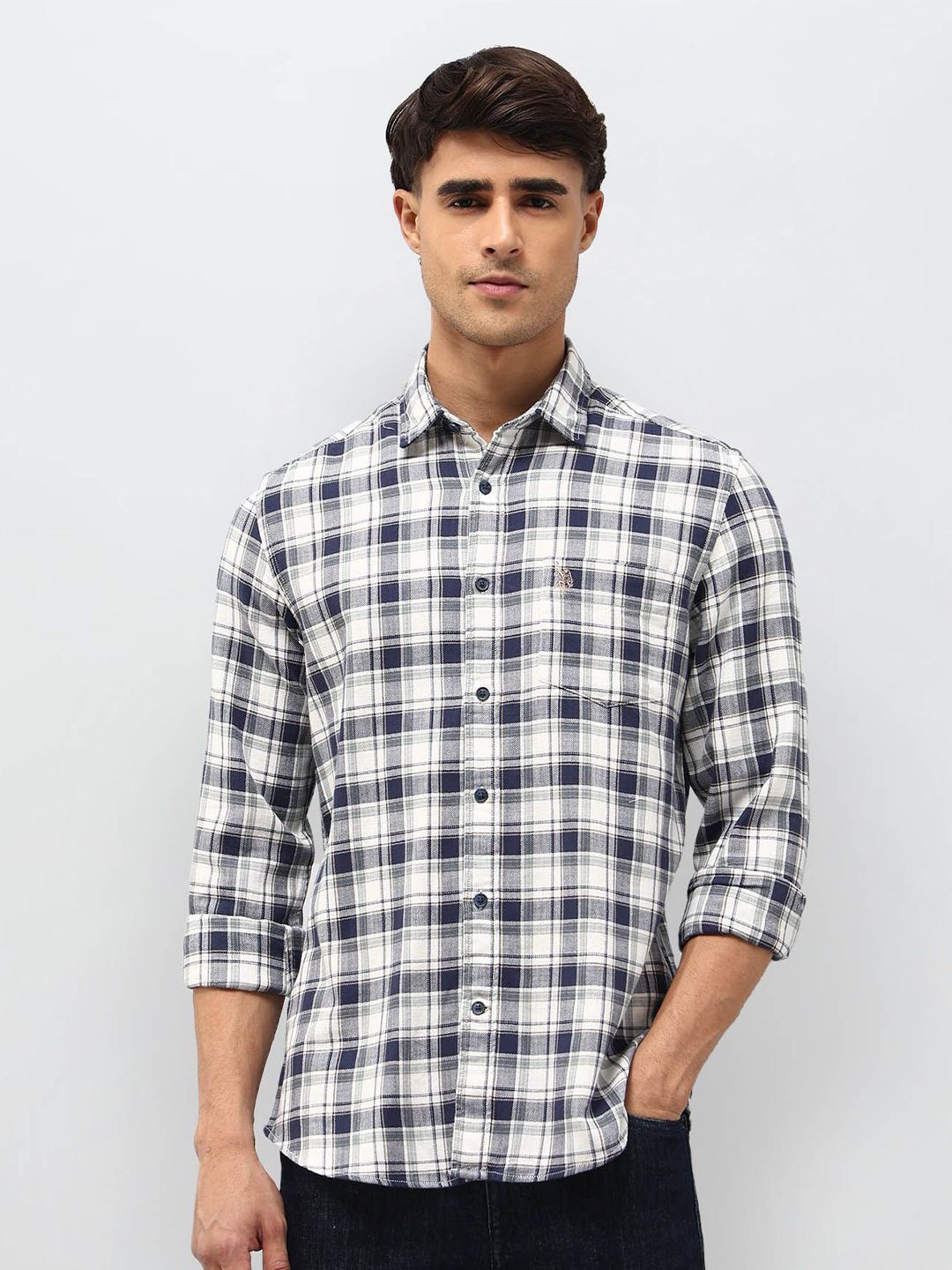 U.S. Polo Assn. Denim Co. Men Tartan Checks Checked Casual Shirt-picture-26