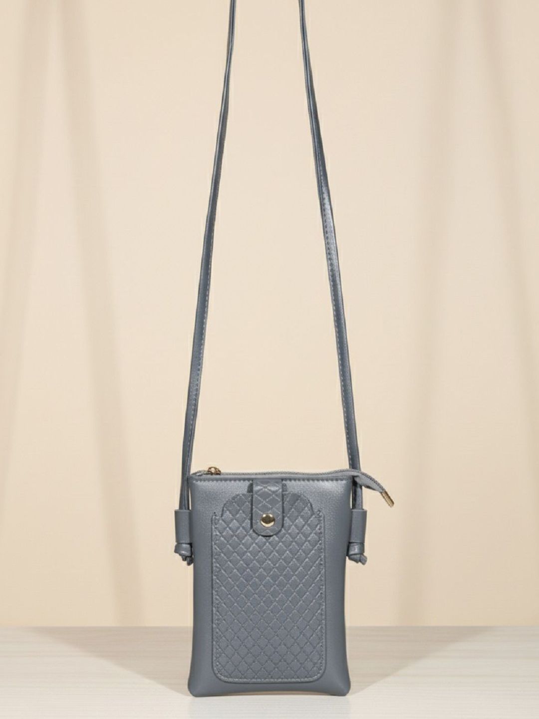 Donicy Textured PU Sling Bag with Quilted-image-35