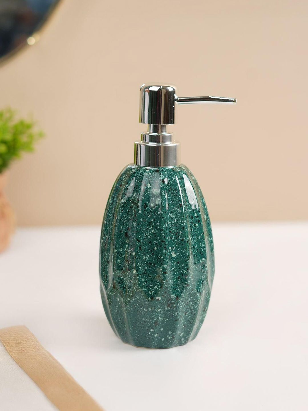 MARKET99 Green Textured Speckled Ceramic Soap Dispenser-picture-52