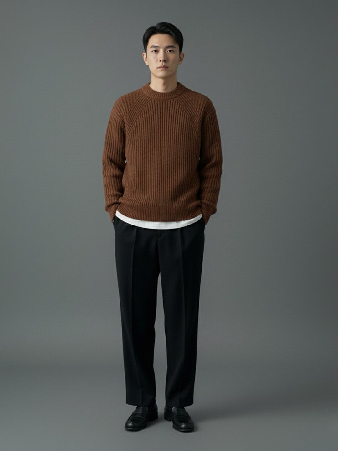 HERE&NOW Men Ribbed Pullover-picture-17