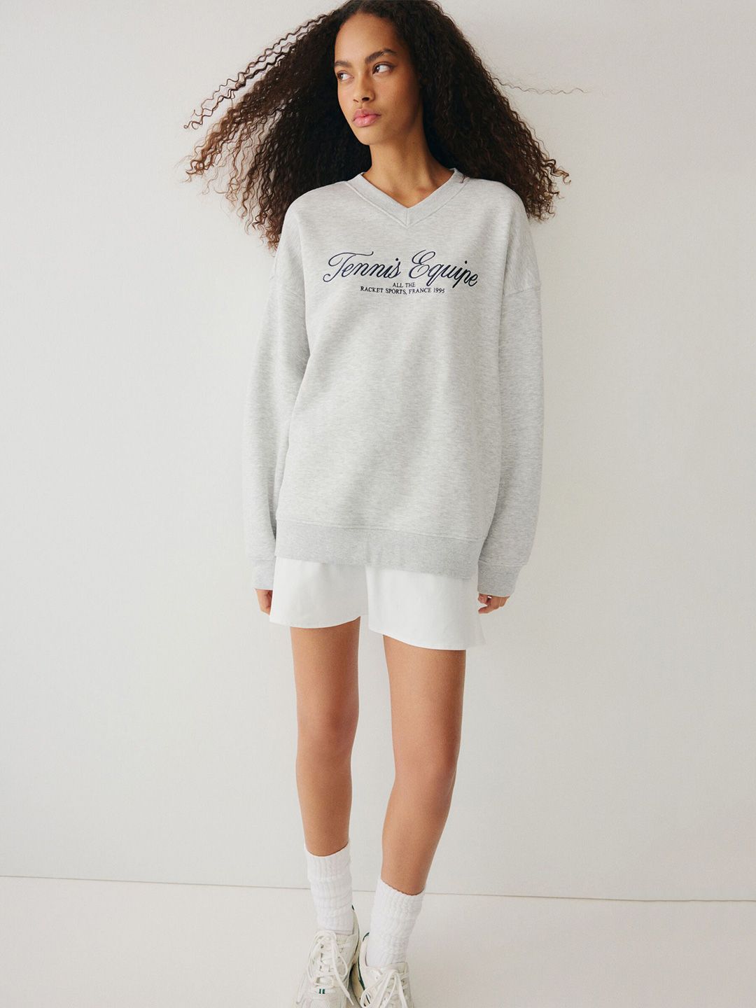 H&M Oversized V-Neck Sweatshirt-picture-35