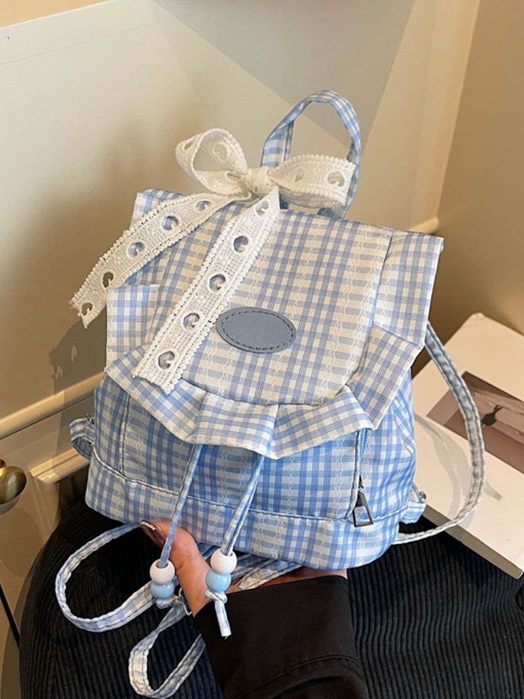 StyleCast Checked PU Structured Handheld Bag with-picture-40