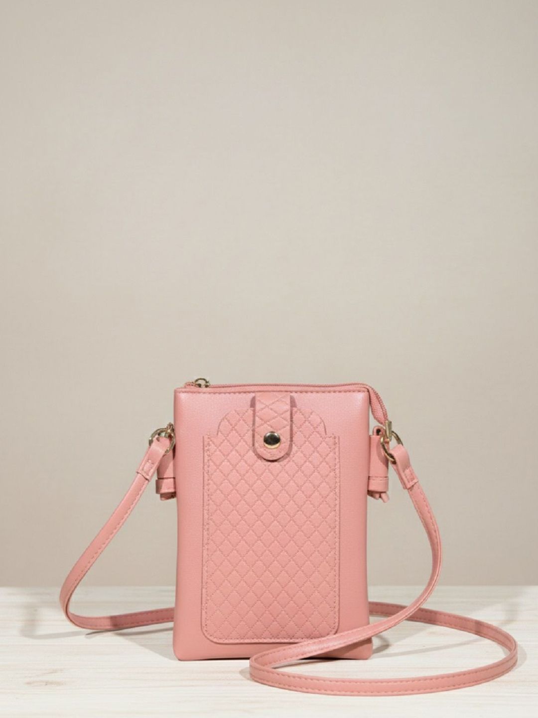 Donicy Textured PU Sling Bag with Quilted-image-24