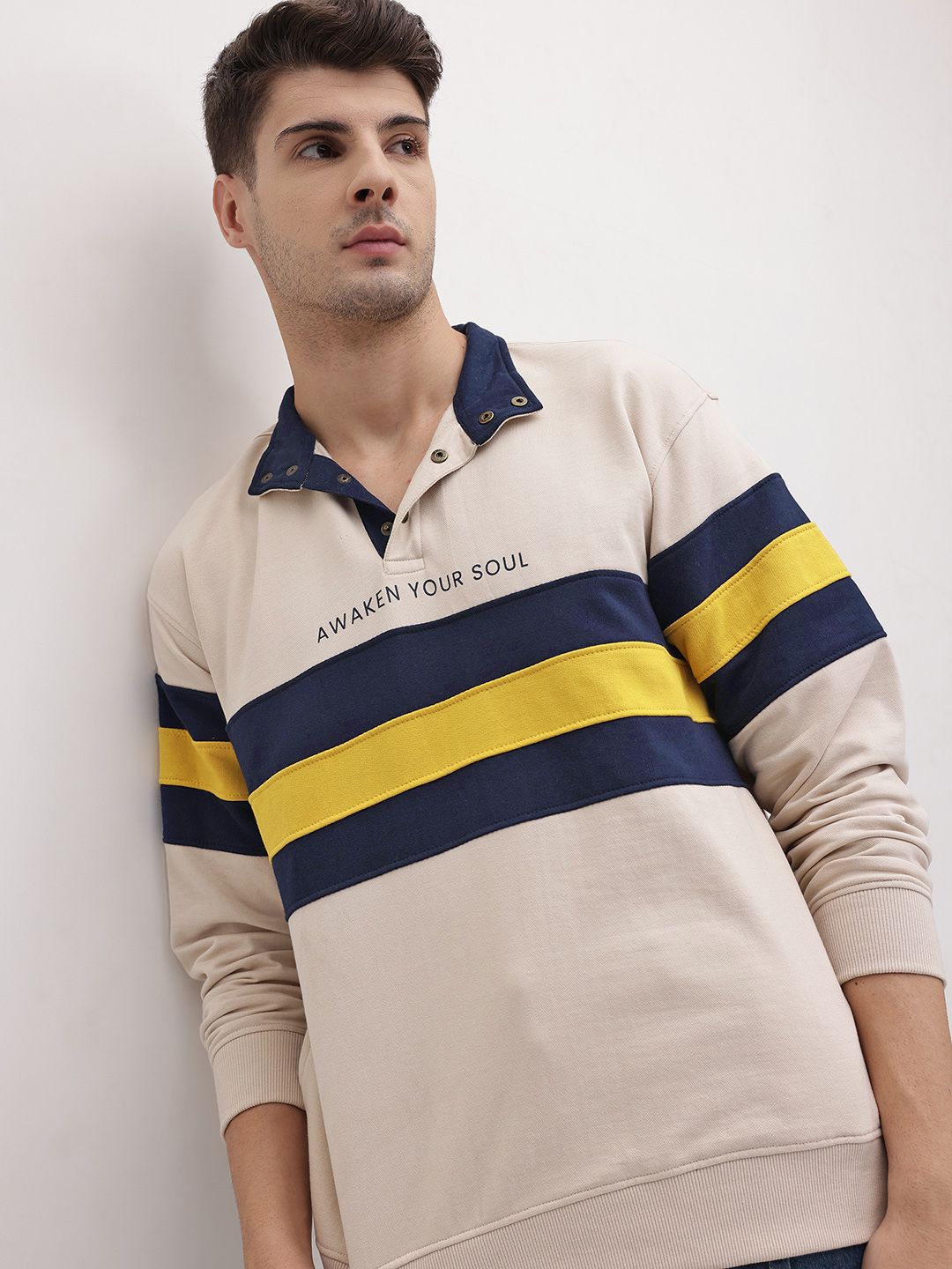 The Roadster Life Co. Mock Collar Colorblocked Sweatshirt-picture-26