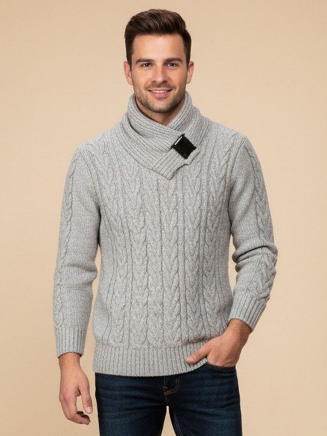 Mast & Harbour Men Cable Knit Pullover-picture-35