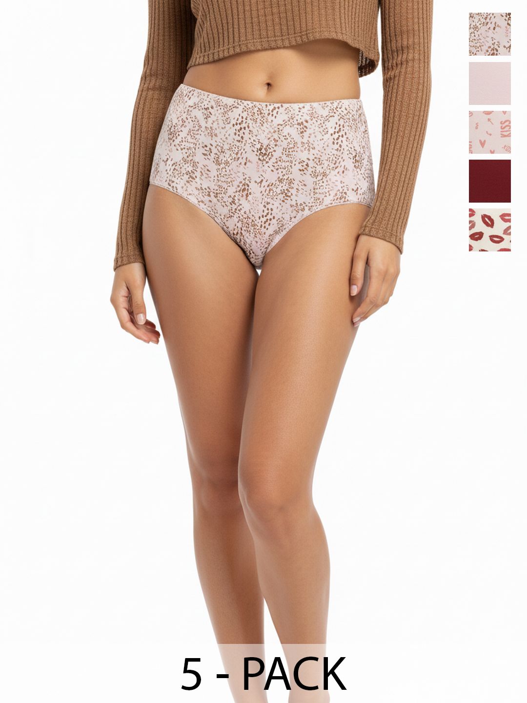 DressBerry Women Set of 5 Printed High-Rise Briefs-picture-38