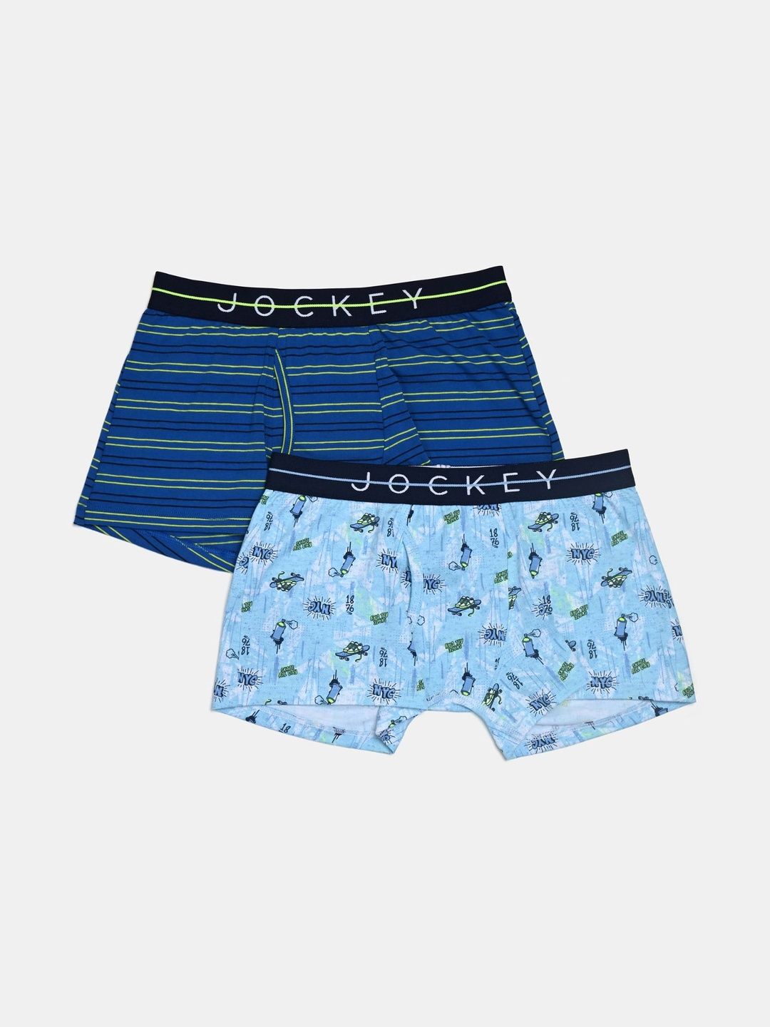 Jockey Boys Pack Of 2 Printed Combed Cotton Ultra Soft Trunks-picture-43
