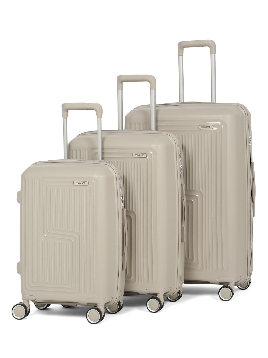 Unisex Set Of 3 Textured Hard Suitcase Trolley Bags- 191L-image-41