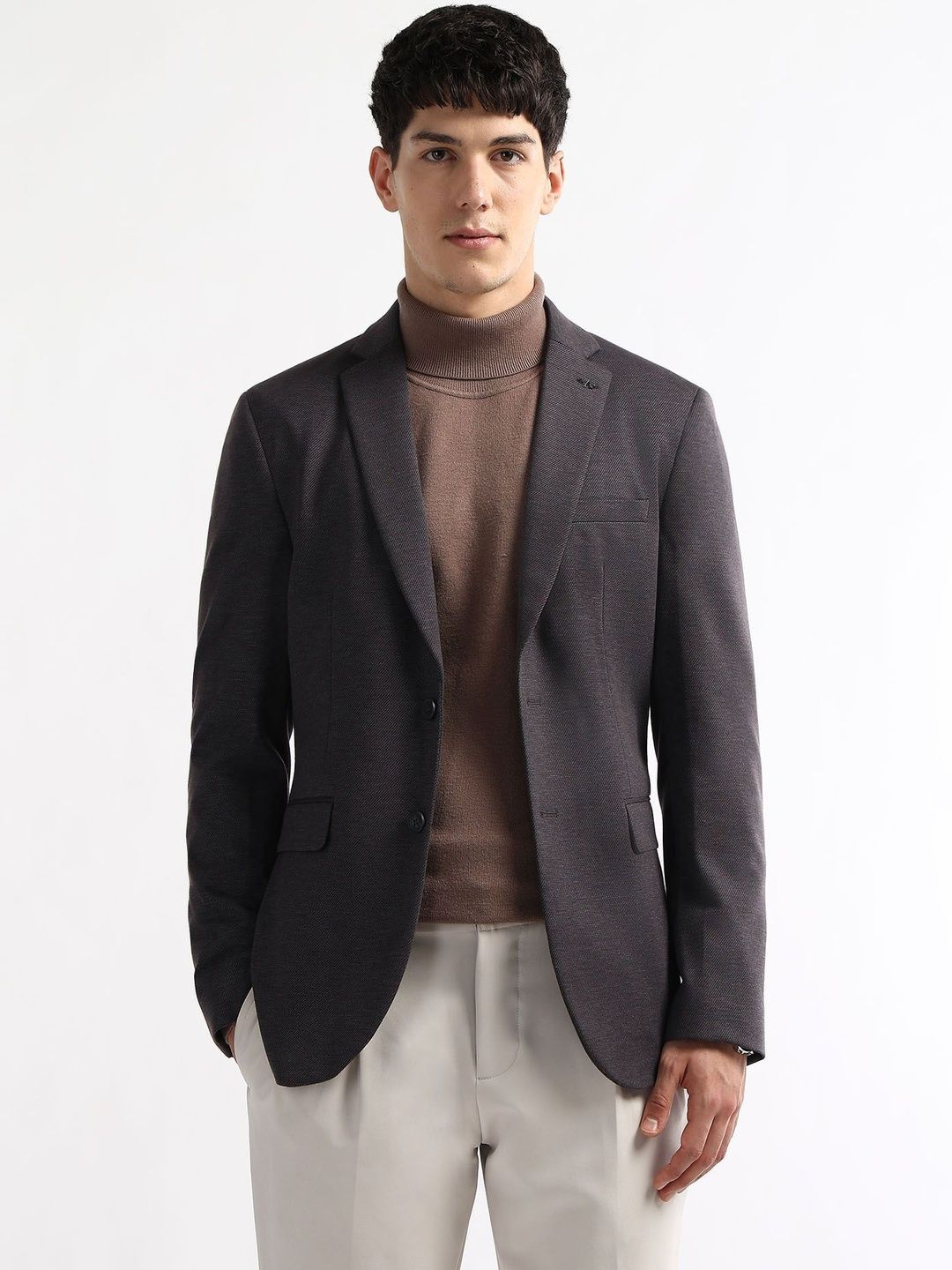 Arrow Men Self Design Slim Fit Single Breasted Blazers-picture-51