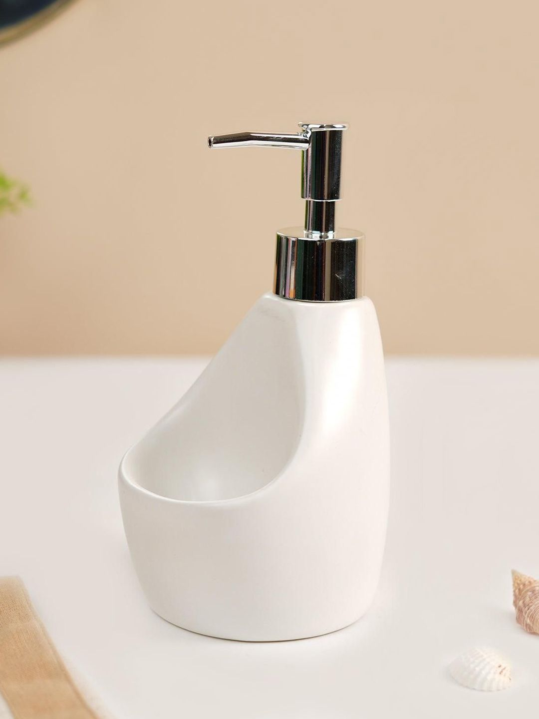 MARKET99 White Matte Ceramic Teardrop Soap Dispenser-picture-39