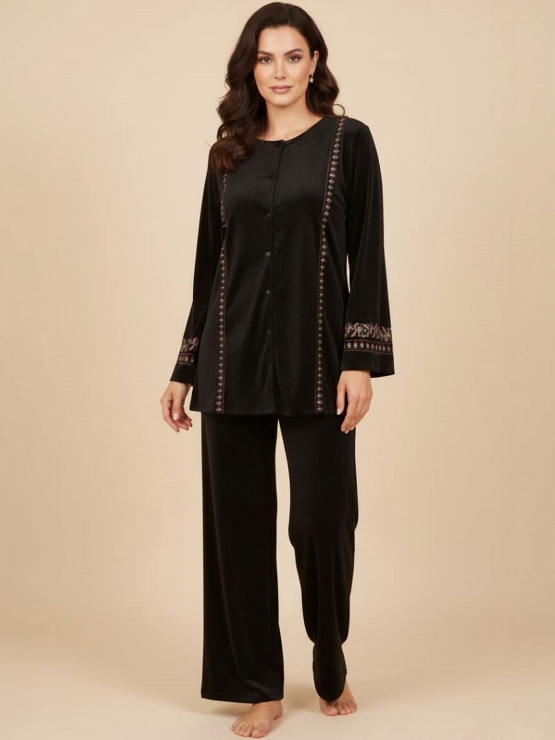 Wineberry Round Neck Top & Trousers Co-Ords-picture-27