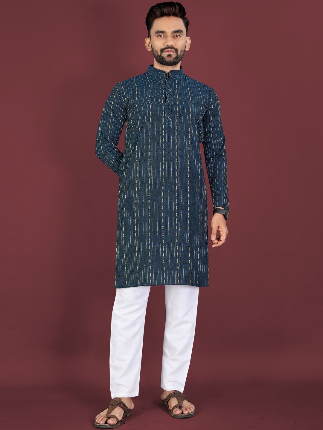 CHARLOTTE GRACIOUS Men Striped Kurta-picture-19