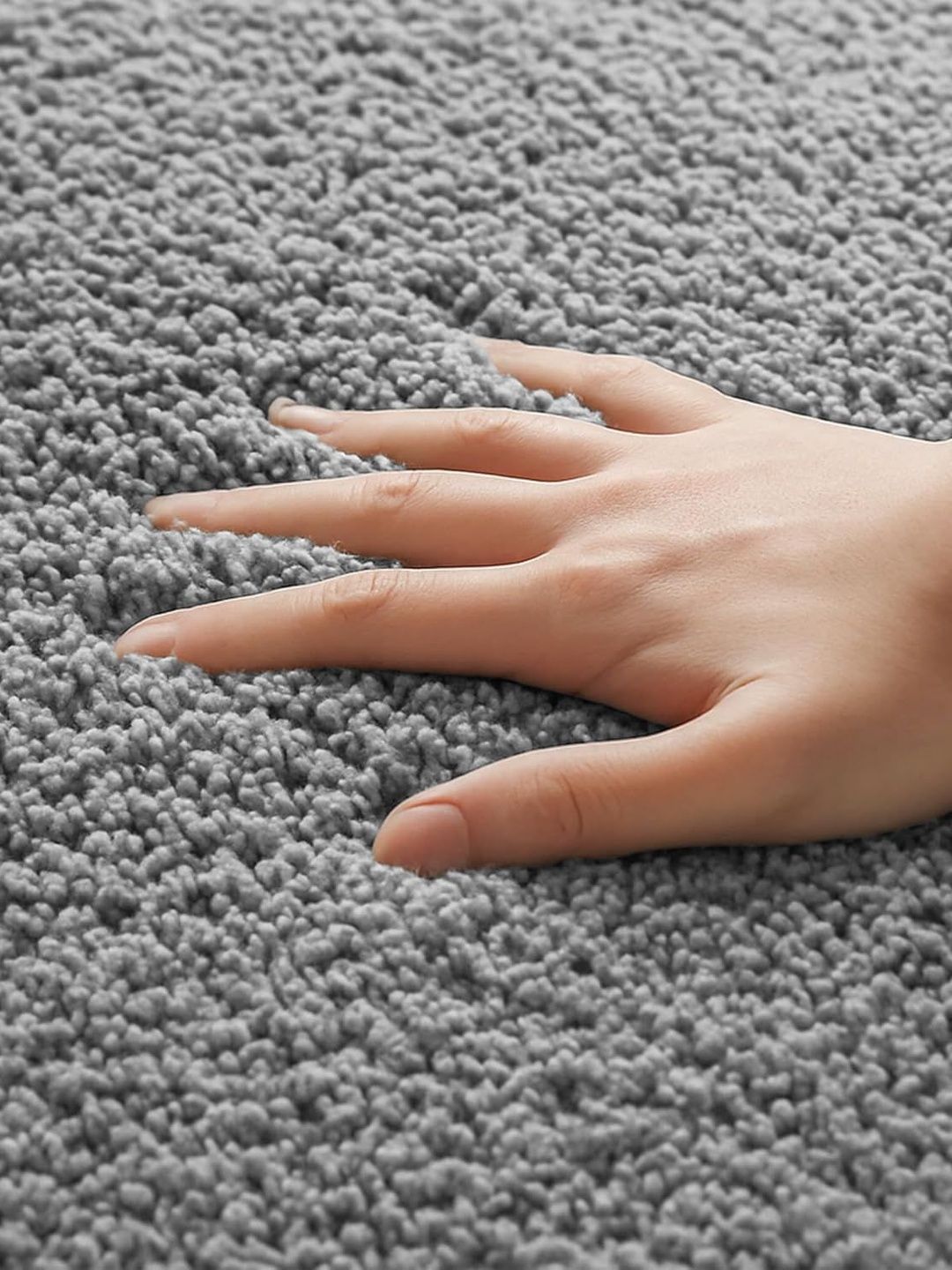 enera Grey Textured 3000 GSM Anti-Skid Bath Rug-picture-4
