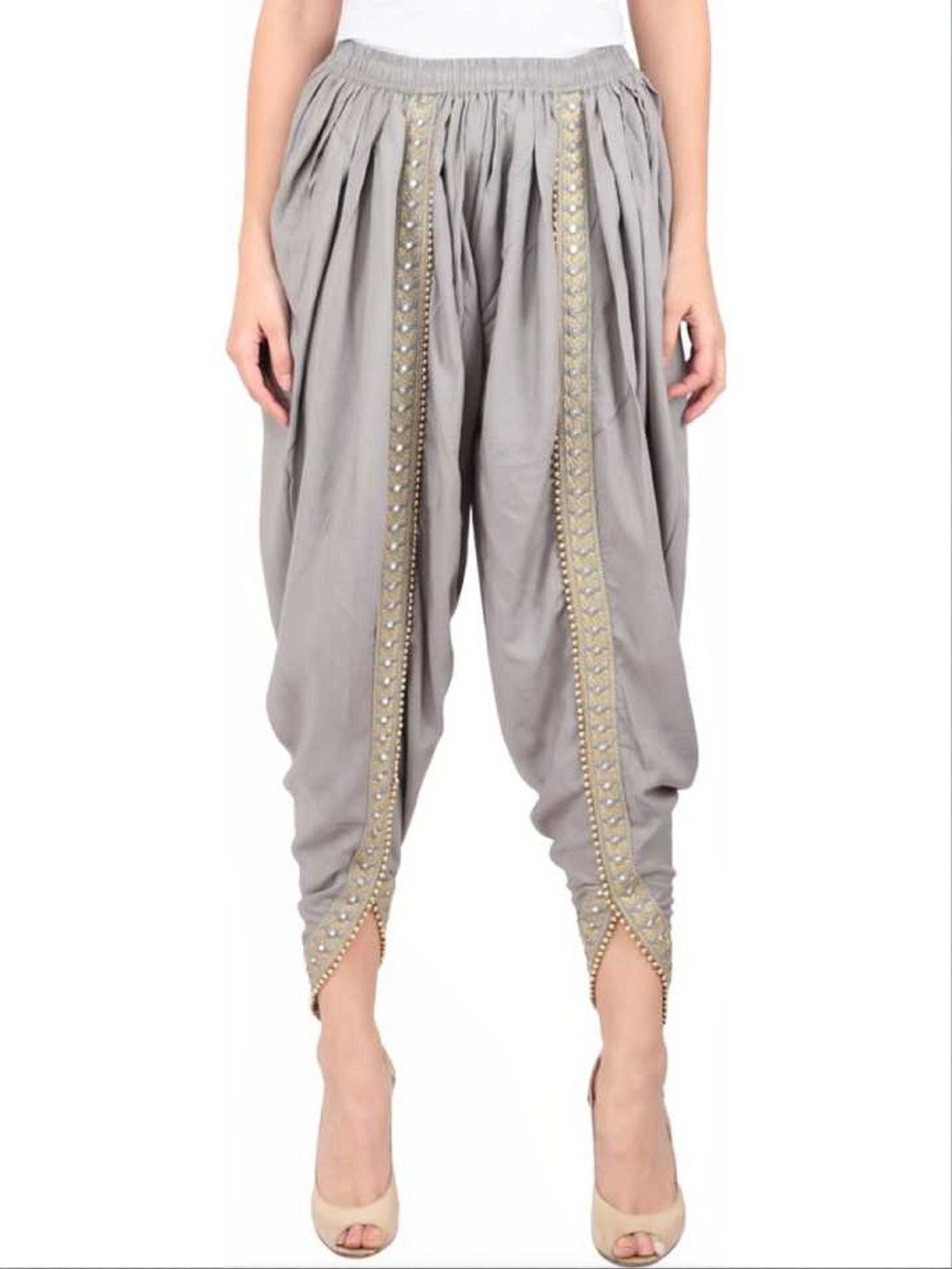 MIXFIT Women Straight Fit Floral Embroidered Dhoti Pants-picture-16