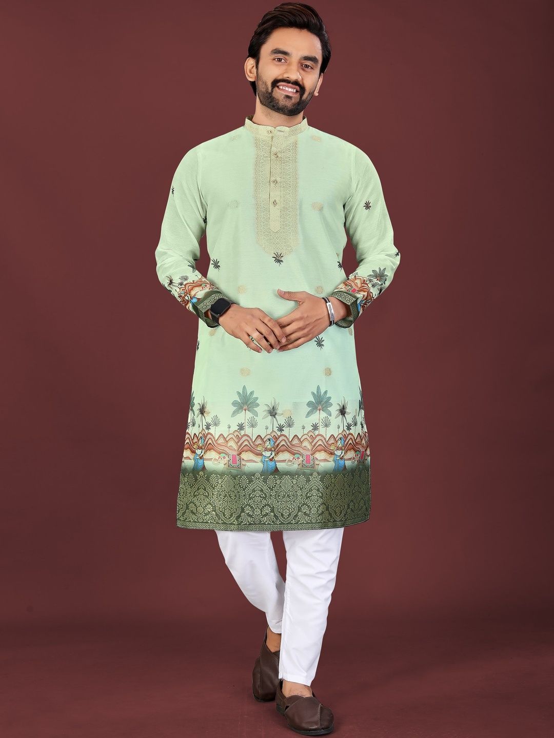 CHARLOTTE GRACIOUS Men Ethnic Motifs Printed Indie Prints Kurta-picture-20