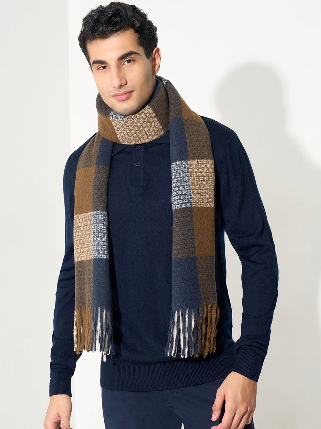 BYFORD by Pantaloons Men Checked Merino Wool Mufflers-picture-25
